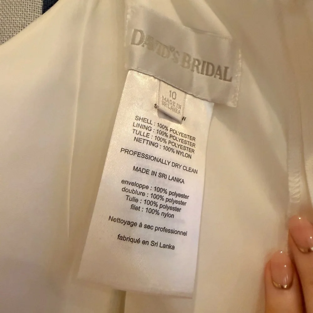 David's Bridal Ivory Bow Kids Dress - Picture 4 of 4